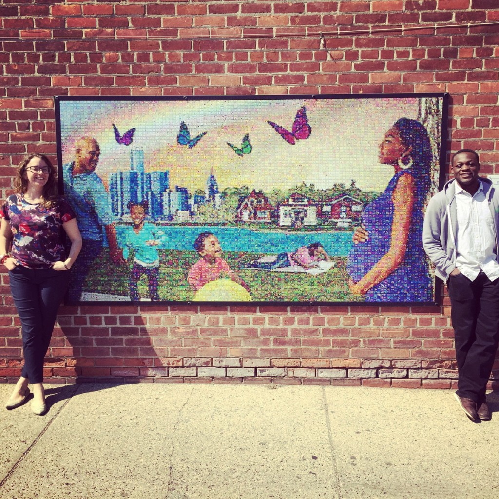 Fellow Martha Cavazos and I after our meeting with WINN outside of Matrix Human Services in the Osborn Neighborhood