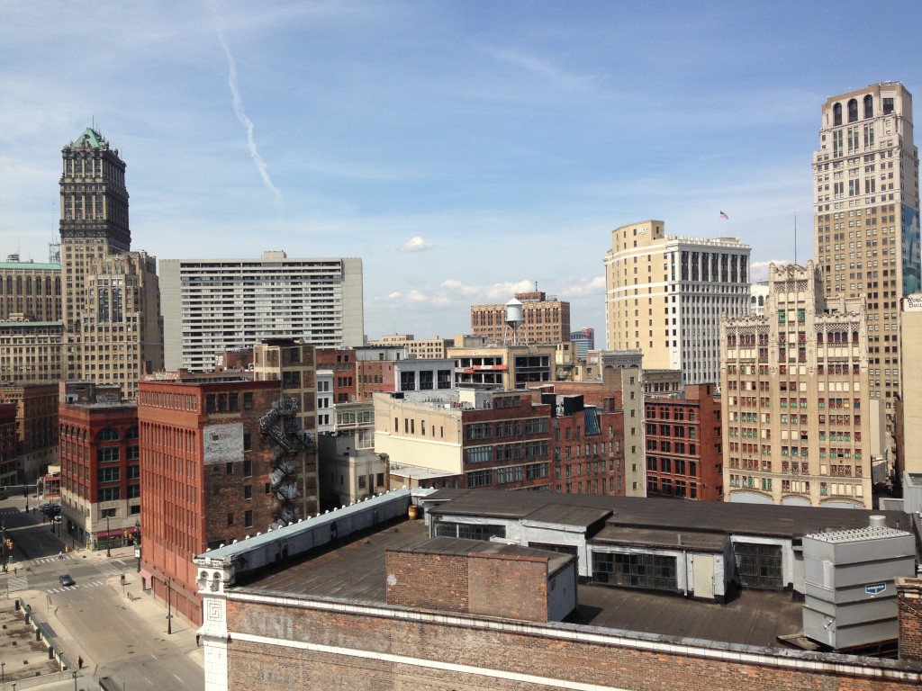 Downtown Detroit from atop a parking deck!