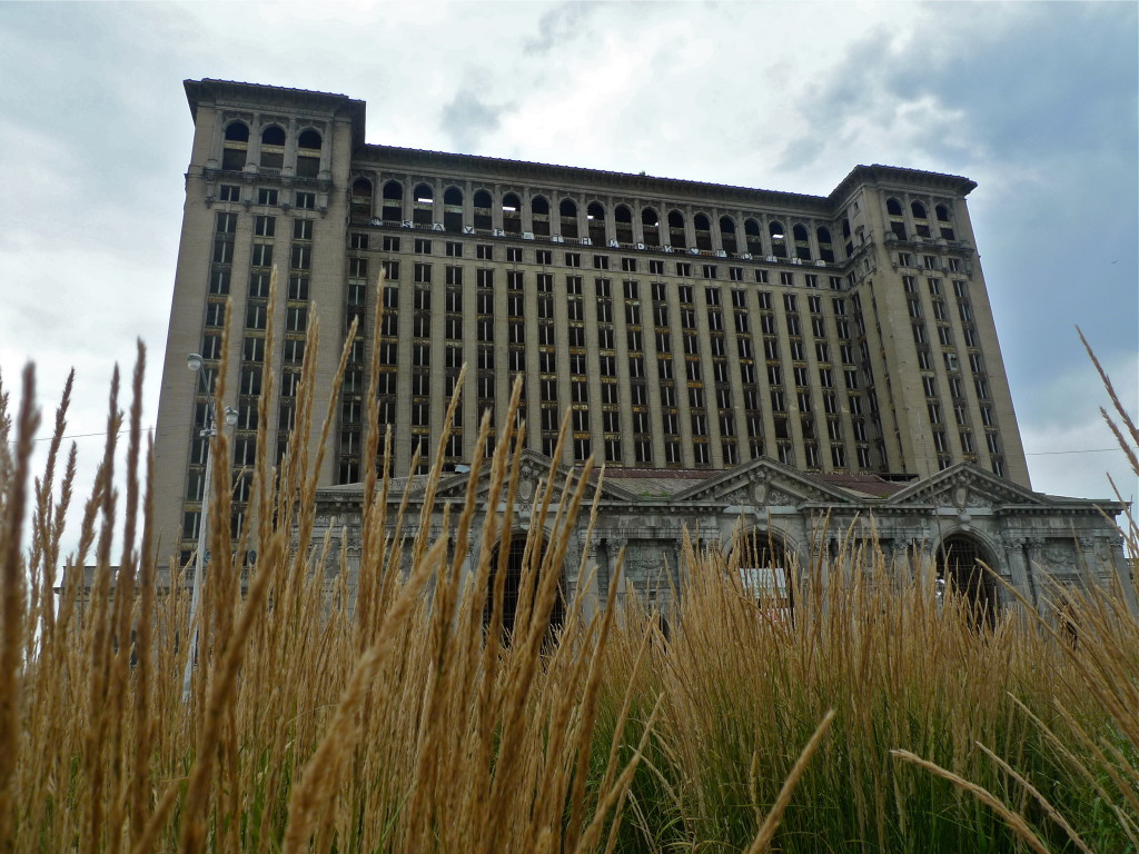 The iconic Michigan Central Station in summer 2012