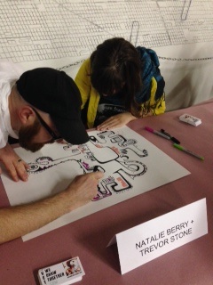 2 artists, 1 monster drawing
