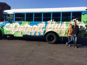Josh and I looking awkward in front of a cool bus