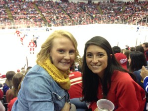 Roomie bonding at the Red Wings game