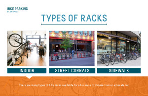One of the deliverables was to provide alternative bike parking designs and best practices.