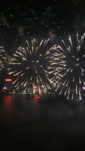 Detroit Fireworks from the 30th floor of the Ren. Cen.