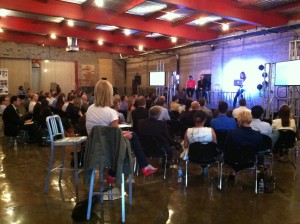 The stage, presenters and audience