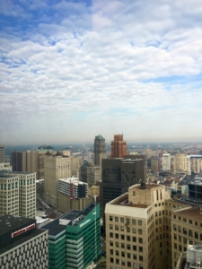 View of Detroit's skyline from Hart Tower